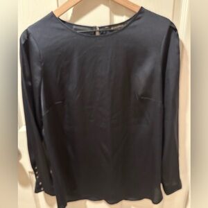 Banana republic Black Satiny long sleeve blouse- size Medium